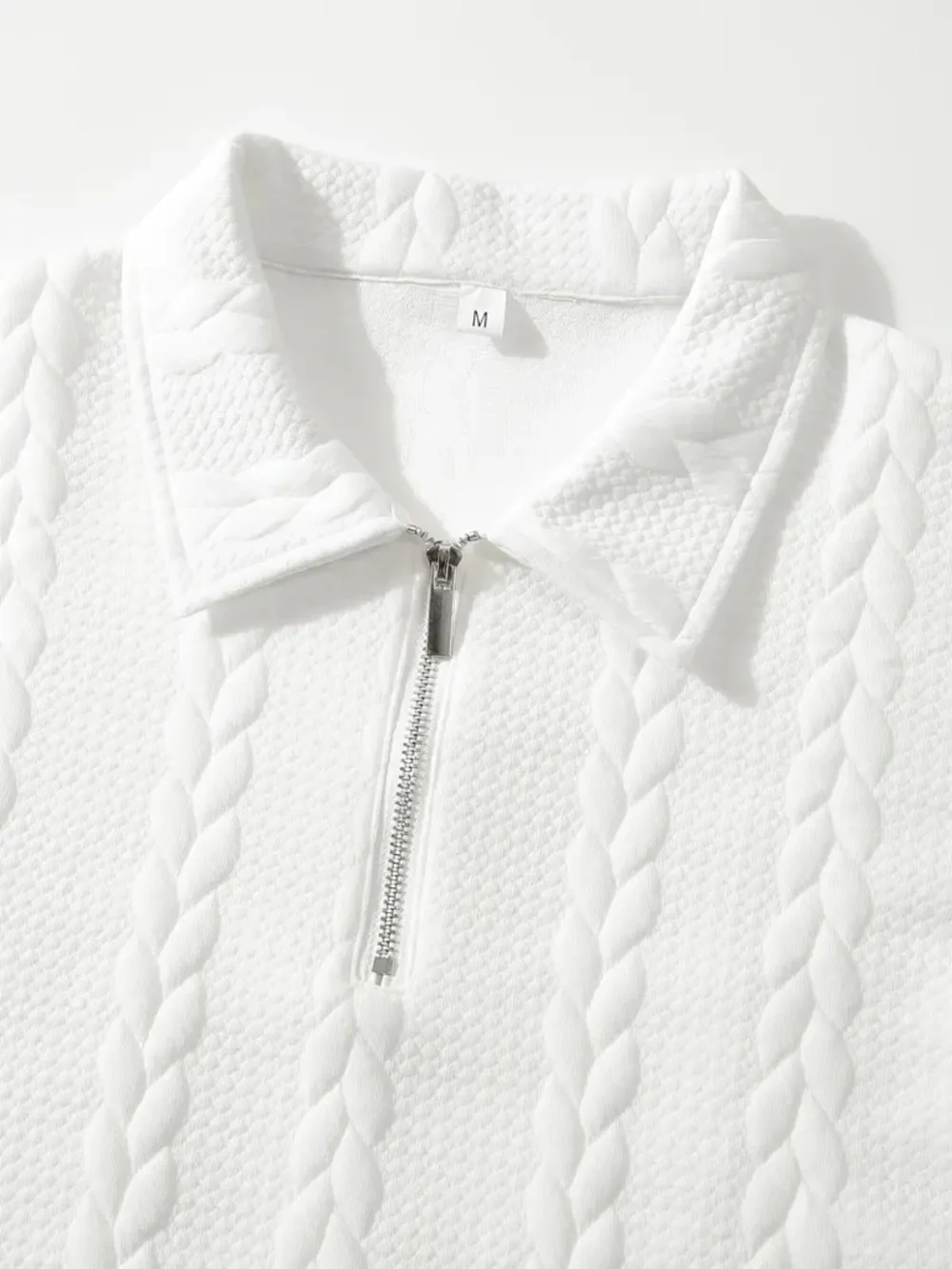 NWT Men's White Half-Zip Cable Knit Sweater XXXL X98 Bin‎